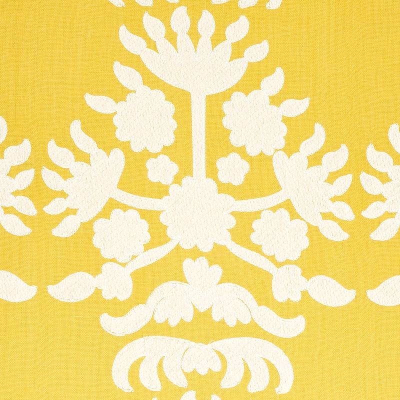 Schumacher Cybele Embroidery Yellow Fabric