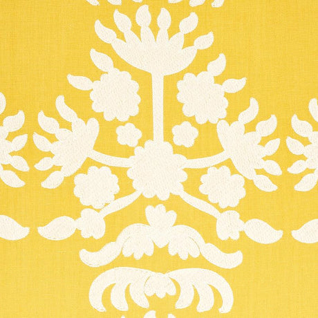 Schumacher Cybele Embroidery Yellow Fabric