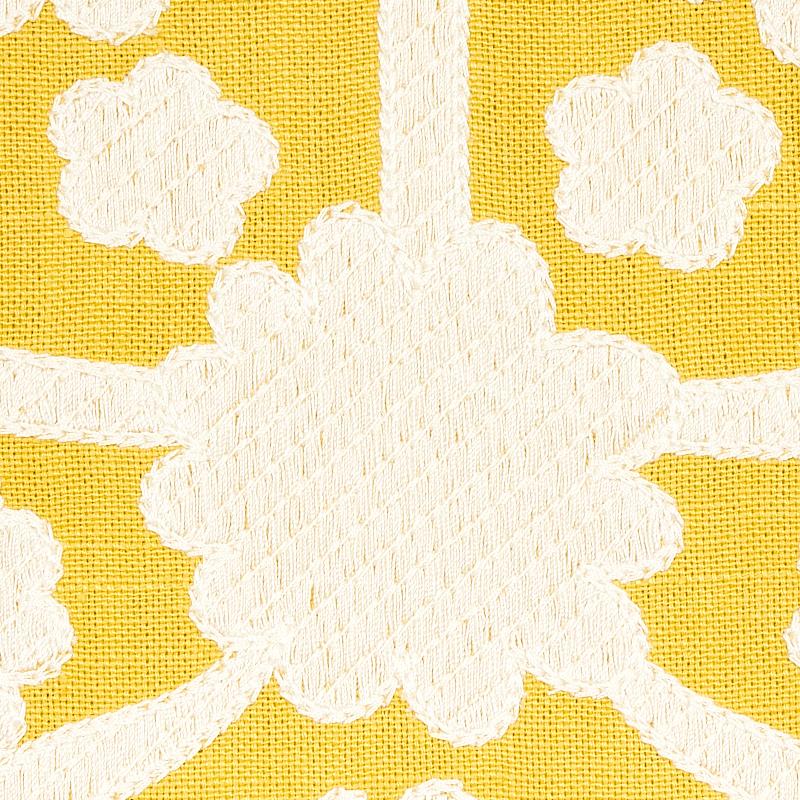 Schumacher Cybele Embroidery Yellow Fabric