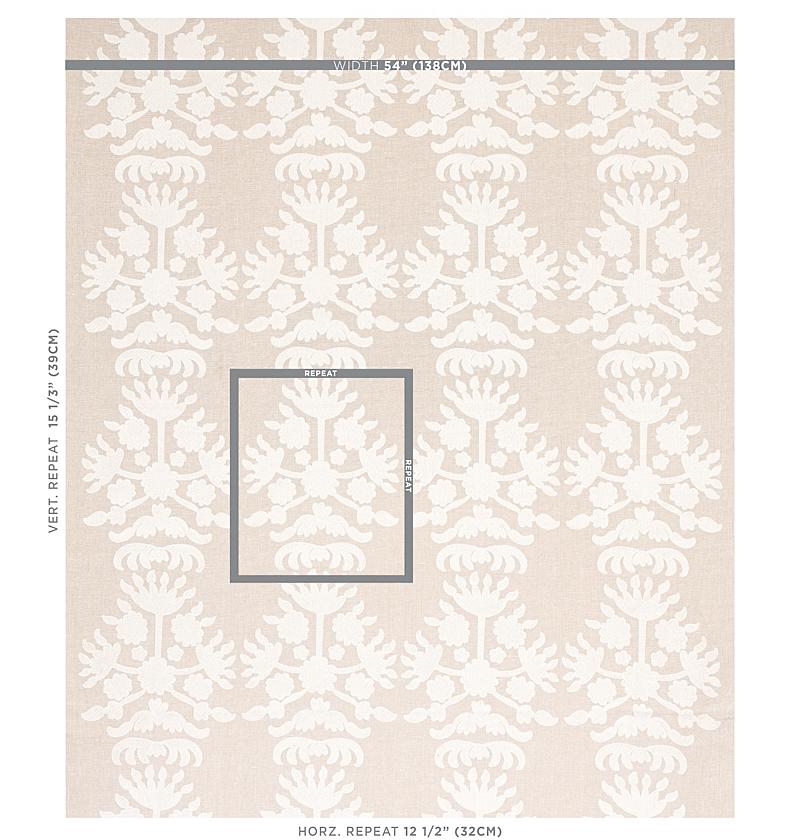 Schumacher Cybele Embroidery Natural Fabric