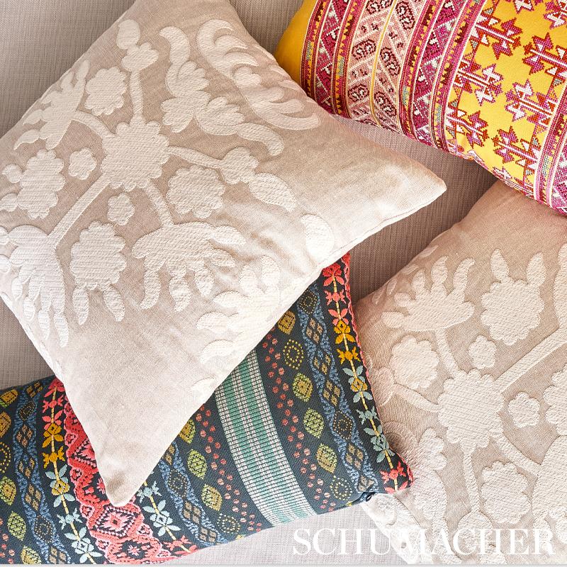 Schumacher Cybele Embroidery Natural Fabric