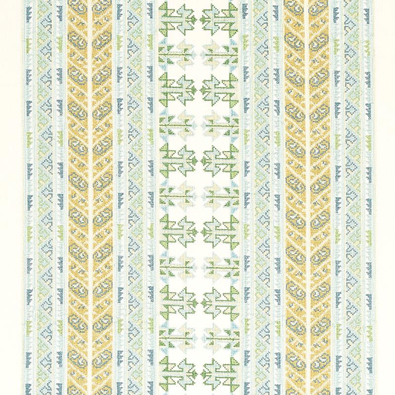 Schumacher Vinka Embroidery Mineral & Ivory Fabric