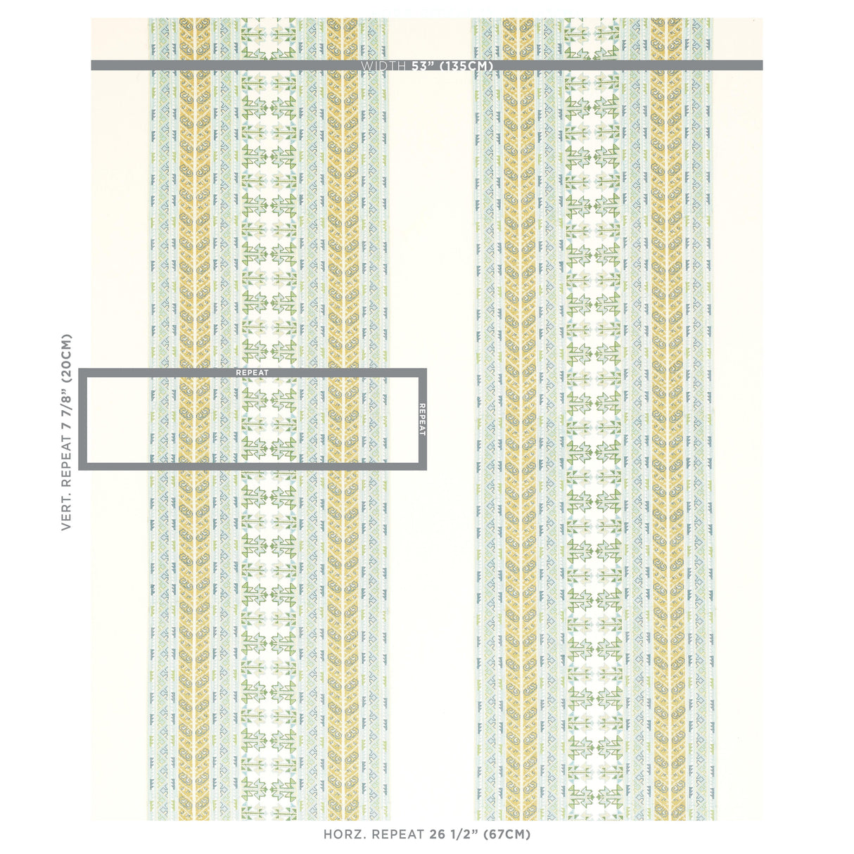 Schumacher Vinka Embroidery Mineral & Ivory Fabric