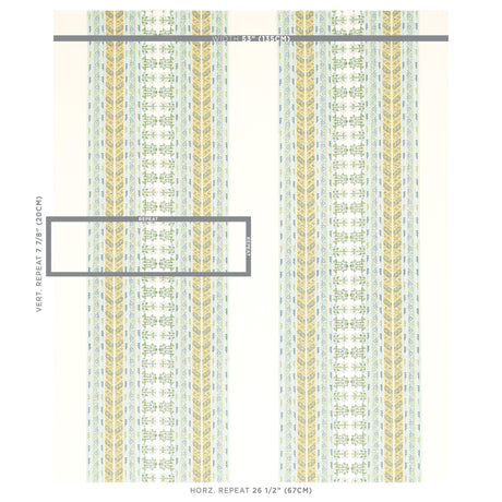 Schumacher Vinka Embroidery Mineral & Ivory Fabric