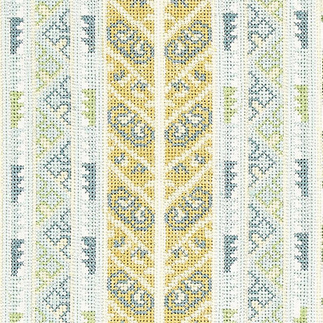 Schumacher Vinka Embroidery Mineral & Ivory Fabric