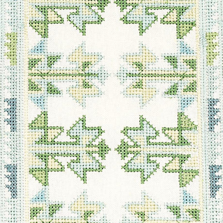 Schumacher Vinka Embroidery Mineral & Ivory Fabric