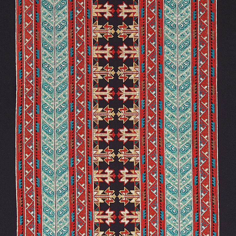 Schumacher Vinka Embroidery Red & Black Fabric