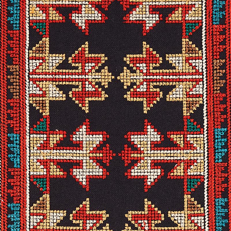 Schumacher Vinka Embroidery Red & Black Fabric
