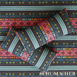 Schumacher Cosima Embroidery Carbon Multi Fabric