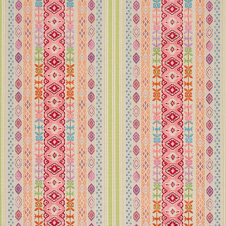 Schumacher Cosima Embroidery Pink Multi Fabric