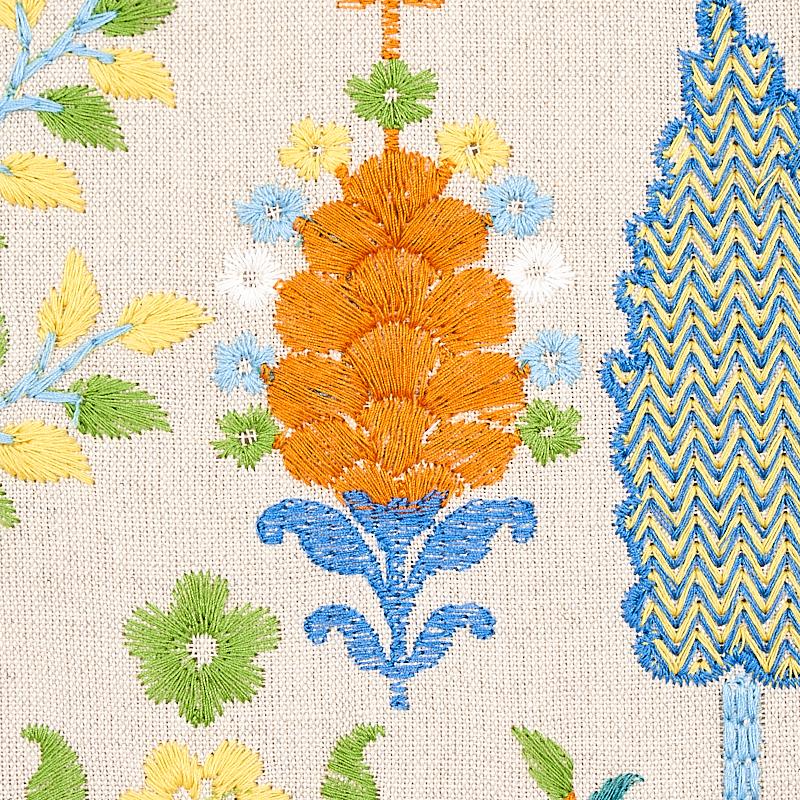 Schumacher Desna Embroidery Multi Fabric
