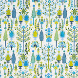 Schumacher Desna Embroidery Blue & Green Fabric