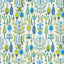 Schumacher Desna Embroidery Blue & Green Fabric
