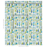 Schumacher Desna Embroidery Blue & Green Fabric