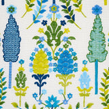Schumacher Desna Embroidery Blue & Green Fabric