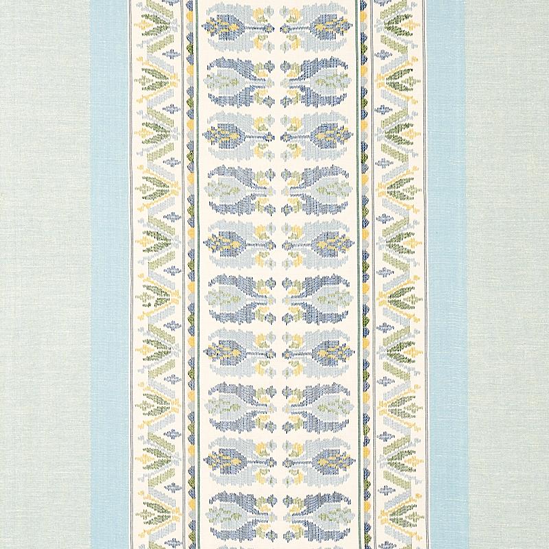 Schumacher Sandor Stripe Embroidery Chambray Fabric