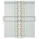 Schumacher Sandor Stripe Embroidery Chambray Fabric