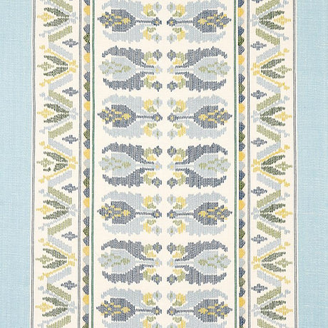 Schumacher Sandor Stripe Embroidery Chambray Fabric