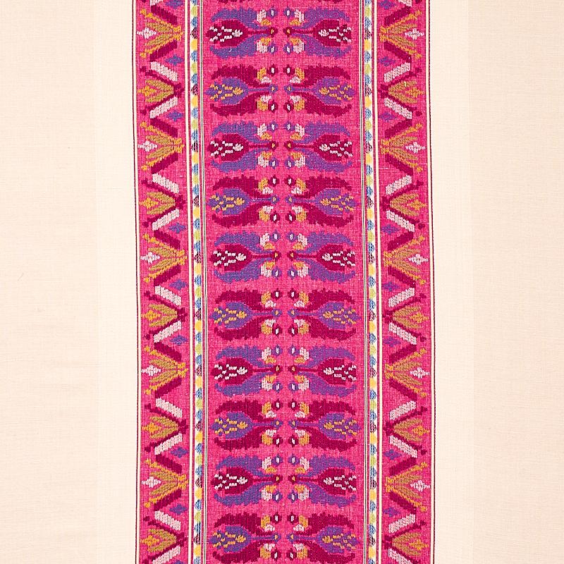 Schumacher Sandor Stripe Embroidery Magenta Fabric