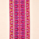 Schumacher Sandor Stripe Embroidery Magenta Fabric
