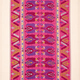 Schumacher Sandor Stripe Embroidery Magenta Fabric