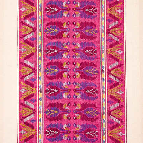 Schumacher Sandor Stripe Embroidery Magenta Fabric