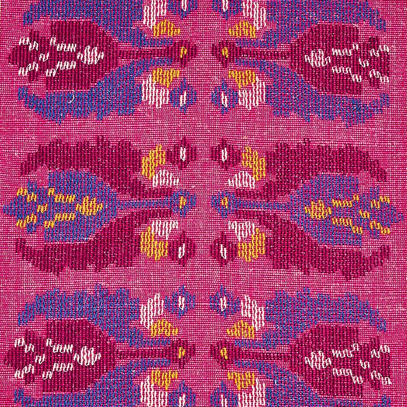Schumacher Sandor Stripe Embroidery Magenta Fabric