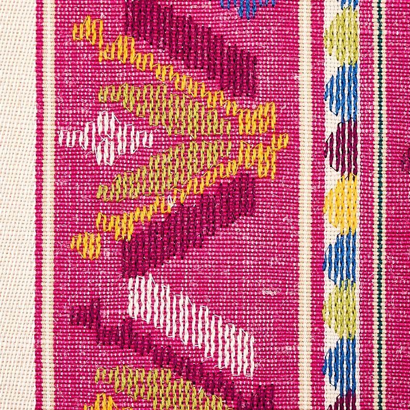 Schumacher Sandor Stripe Embroidery Magenta Fabric