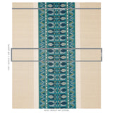 Schumacher Sandor Stripe Embroidery Peacock Fabric