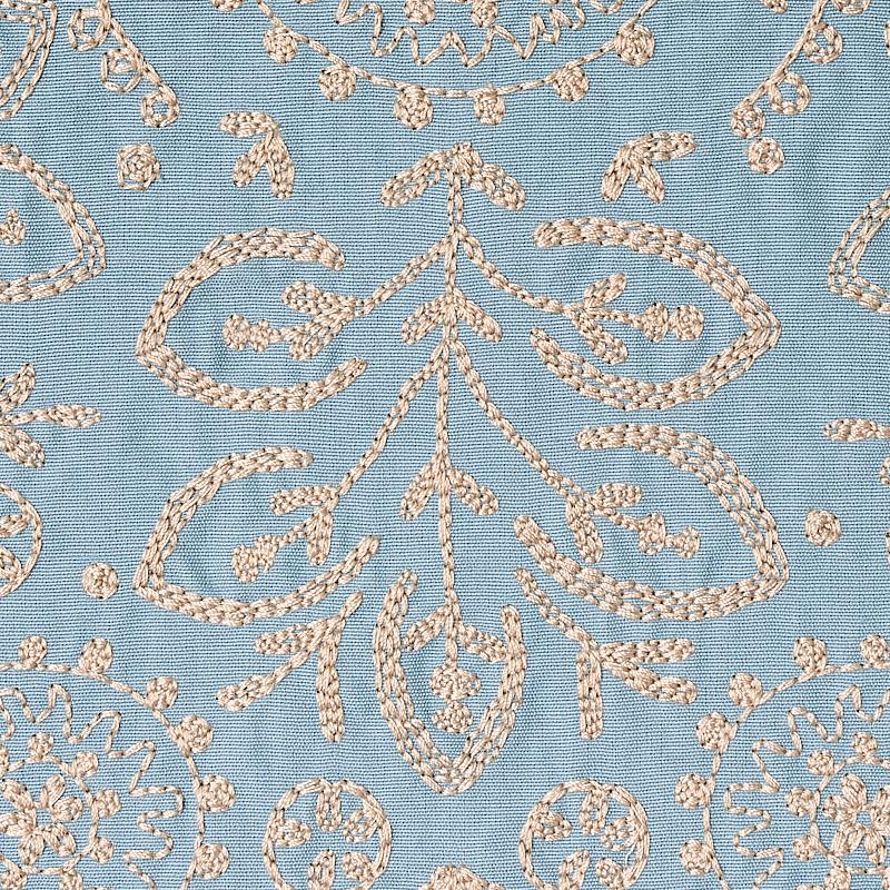 Schumacher Tiana Embroidery Chambray Fabric