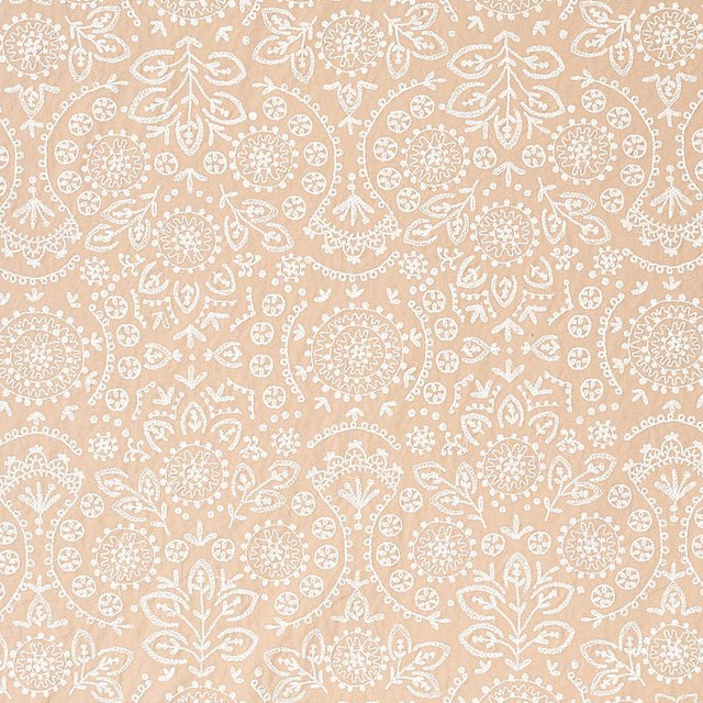 Schumacher Tiana Embroidery Natural Fabric