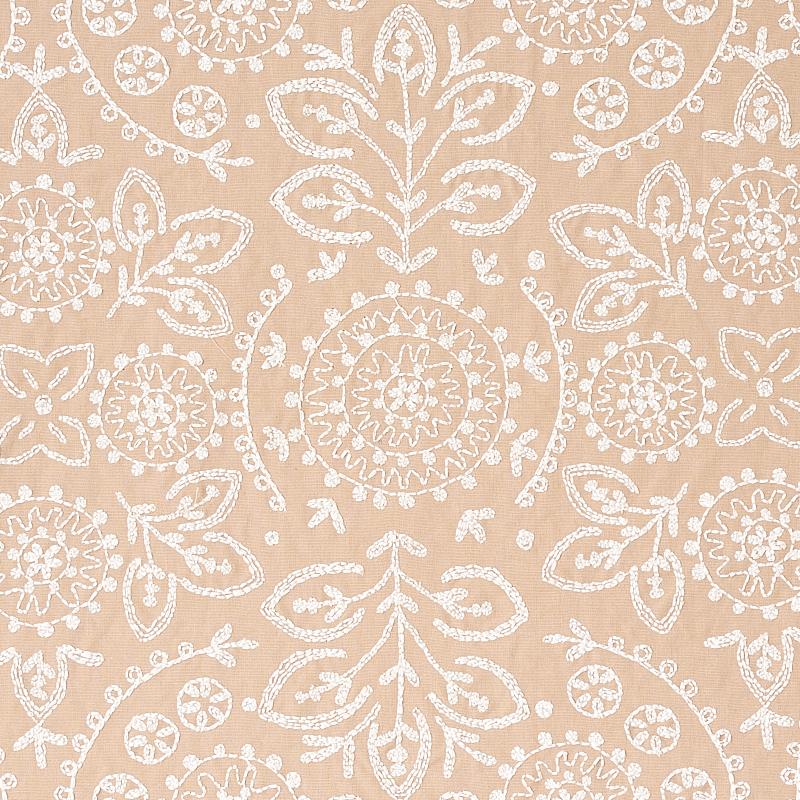 Schumacher Tiana Embroidery Natural Fabric