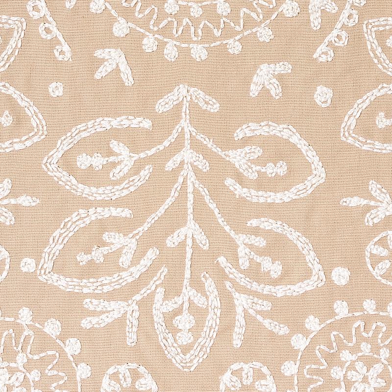 Schumacher Tiana Embroidery Natural Fabric