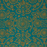 Schumacher Tiana Embroidery Peacock Fabric