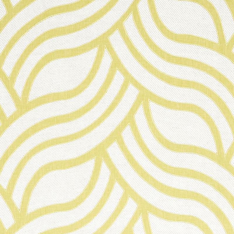 Schumacher Sangomar Appliqu Citron Fabric