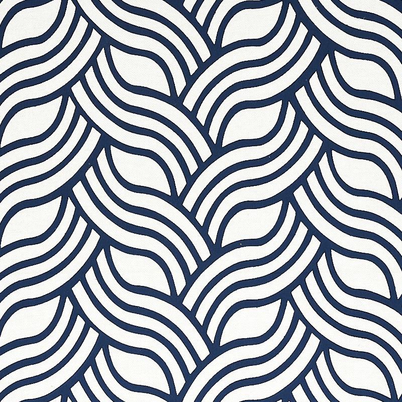 Schumacher Sangomar Appliqu Navy Fabric