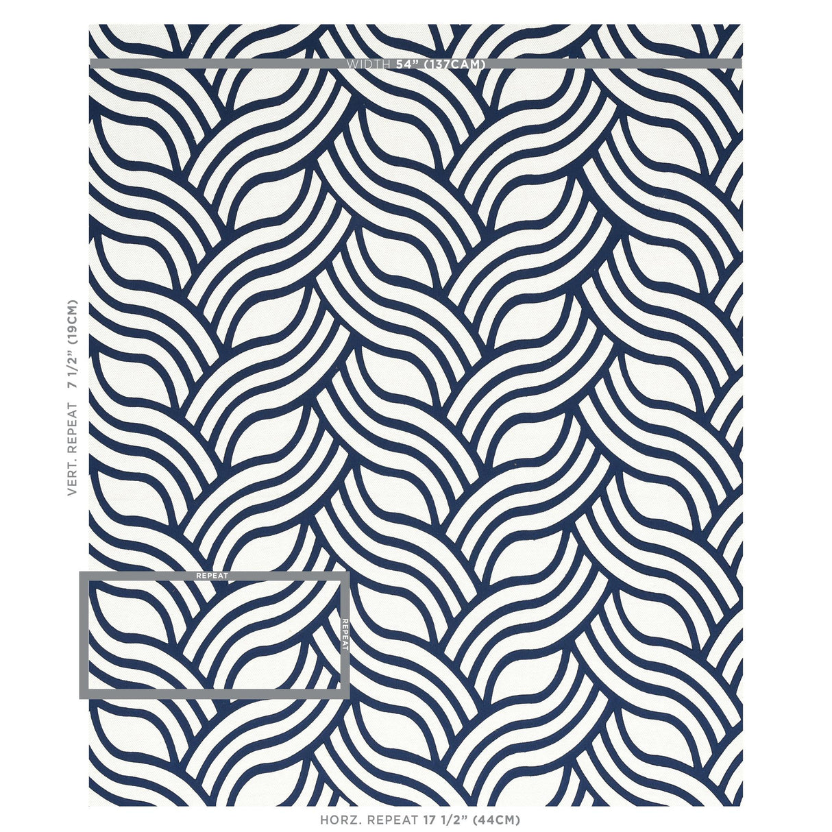 Schumacher Sangomar Appliqu Navy Fabric