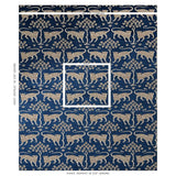 Schumacher Woodland Leopard Velvet Sapphire Fabric