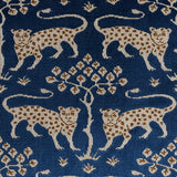 Schumacher Woodland Leopard Velvet Sapphire Fabric