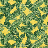 Schumacher Tropical Leaf Pingl Green & Yellow Fabric