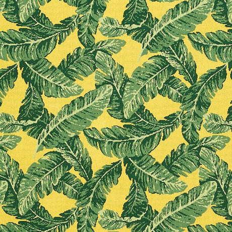 Schumacher Tropical Leaf Pingl Green & Yellow Fabric