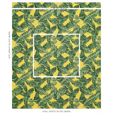 Schumacher Tropical Leaf Pingl Green & Yellow Fabric