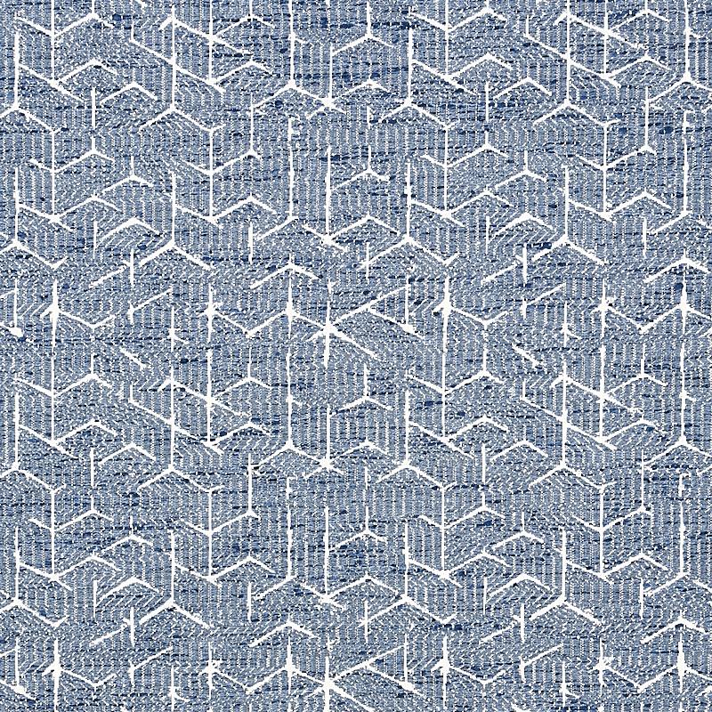 Schumacher Coleridge Jacquard Blue Fabric