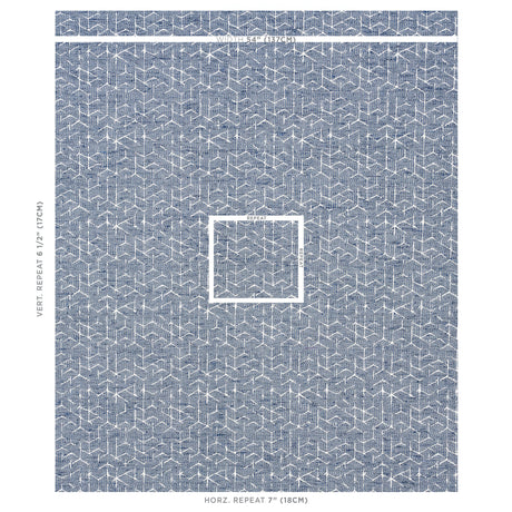 Schumacher Coleridge Jacquard Blue Fabric