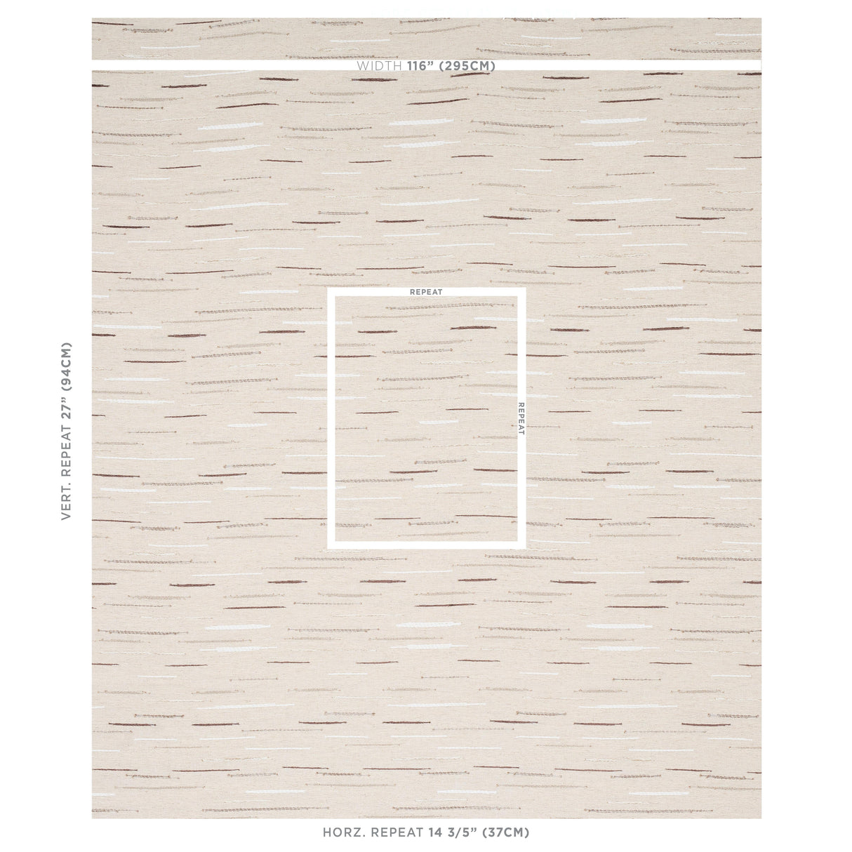 Schumacher Leland Stripe Neutral Fabric