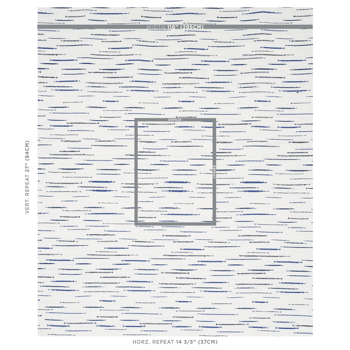 Schumacher Leland Stripe Blue Fabric