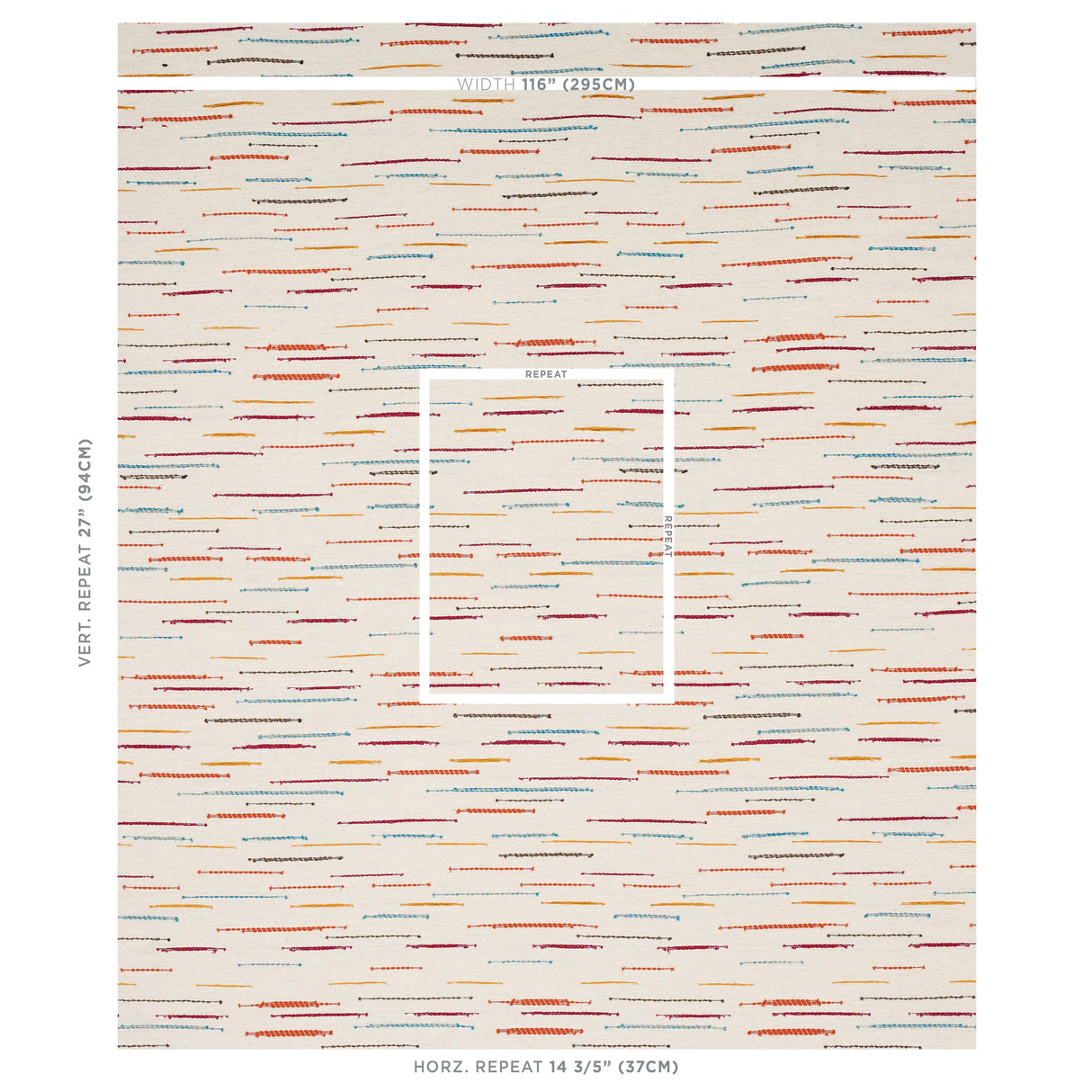 Schumacher Leland Stripe Multi Fabric