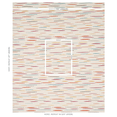 Schumacher Leland Stripe Multi Fabric