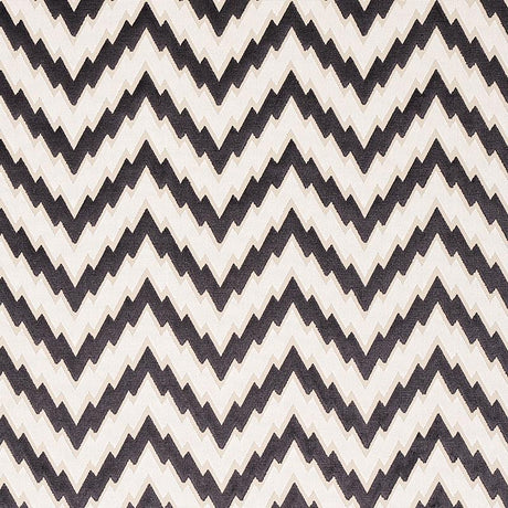 Schumacher Florentine Chevron Velvet Black Fabric