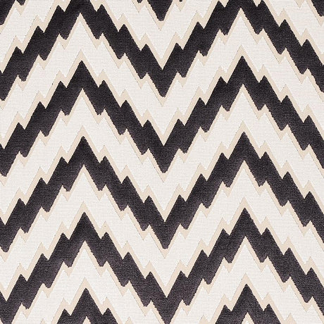 Schumacher Florentine Chevron Velvet Black Fabric